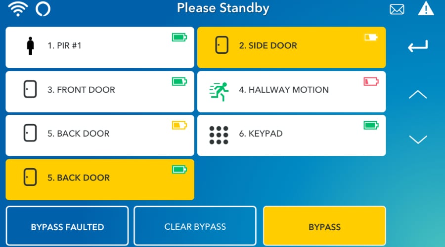 Boise security system command screen.